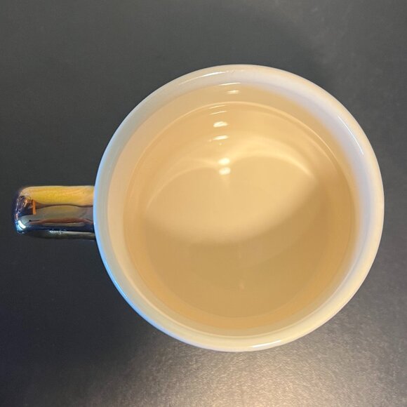 THYME & TABLE Black Dotted Stoneware Mug with Metallic Gold Rectangular Handle - Picture 8 of 11